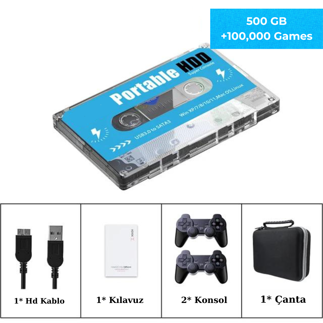 Retro Video Konsol HDD 500GB  +100,000 Oyun